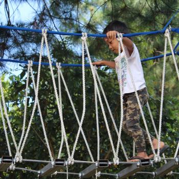 Child on bridge